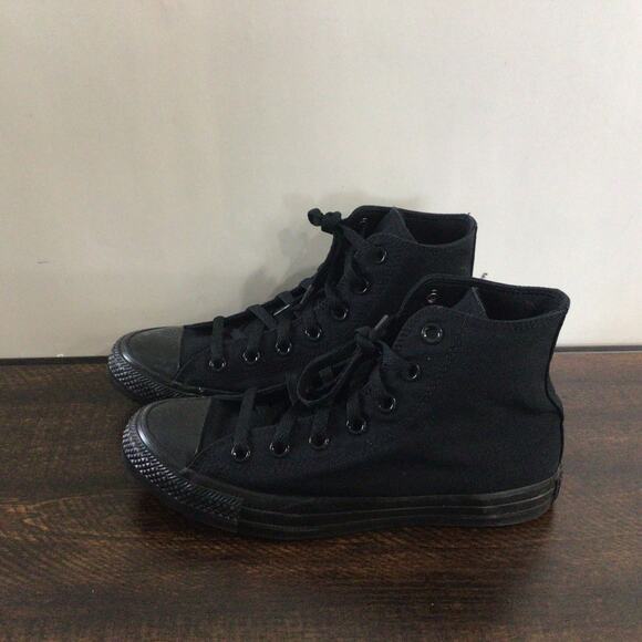 Converse Unisex Chuck Taylor All Star Canvas Hi Top Black Monochrome Size 6 Men - Picture 2 of 7